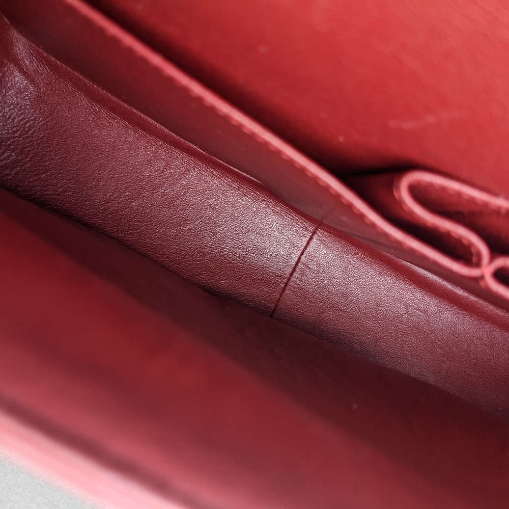 Chanel Maxi burgundy red caviar silver double flap - Picture 11 of 14